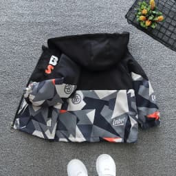 Kids Hooded Jackets Spring Boys Zipper Thin Windbreaker Coat Casual Print Girls Punching Children Outerwear Camouflage Jacket