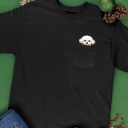 CLOOCL Bichon Frise Cotton T-Shirts Cute Dogs Hand Heart Gesture Printed Pocket T-shirt Women Short Sleeve Shirts Hip Pop Tops