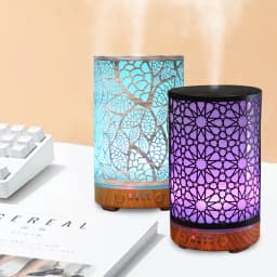 100ml Essential Oil Diffuser Aroma Diffuser Timing Function Hollow Ultrasonic Air Humidifier Smart Home Appliance with LED Light