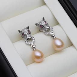 Real Natural Freshwater Pearl Earrings Woman,Hanging 925 Sterling Silver Pearl Drop Earring Jewelry Wife Mother Gift White Black