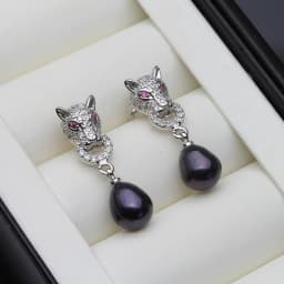 Real Natural Freshwater Pearl Earrings Woman,Hanging 925 Sterling Silver Pearl Drop Earring Jewelry Wife Mother Gift White Black