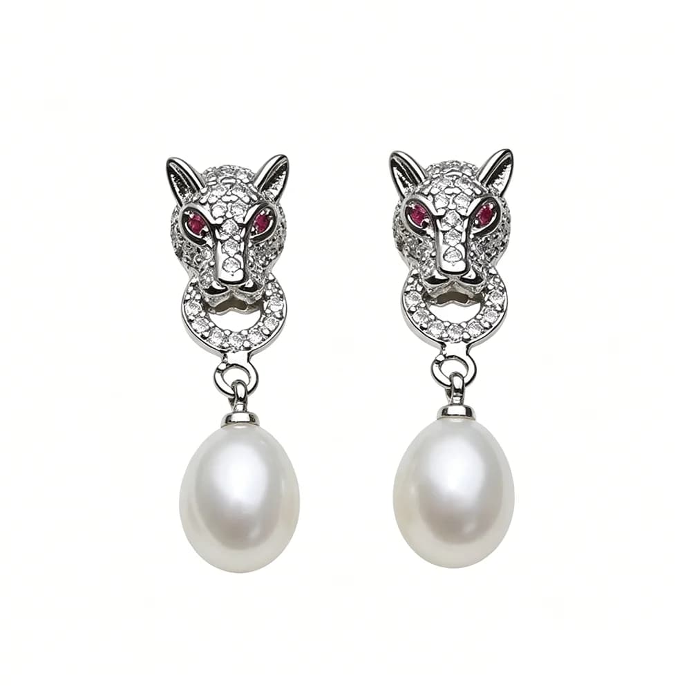 Real Natural Freshwater Pearl Earrings Woman,Hanging 925 Sterling Silver Pearl Drop Earring Jewelry Wife Mother Gift White Black