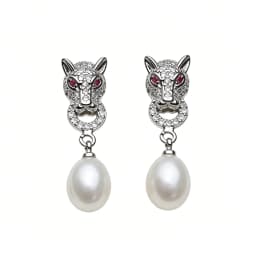 Real Natural Freshwater Pearl Earrings Woman,Hanging 925 Sterling Silver Pearl Drop Earring Jewelry Wife Mother Gift White Black