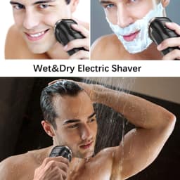 Electric Shaver Rotary Razor Beard Trimmer with Pop-up Trimmer IPX7 Waterproof Hair Trimmer for Men