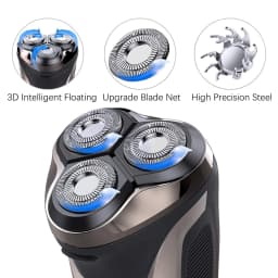 Electric Shaver Rotary Razor Beard Trimmer with Pop-up Trimmer IPX7 Waterproof Hair Trimmer for Men