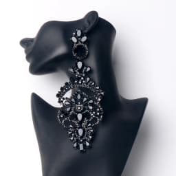 Exaggerated Black Crystal Earrings Statement Accessories 2024 for Women Oversize Rhinestone Large Dangle Earrings Prom Jewelry