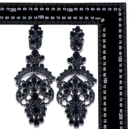 Exaggerated Black Crystal Earrings Statement Accessories 2024 for Women Oversize Rhinestone Large Dangle Earrings Prom Jewelry
