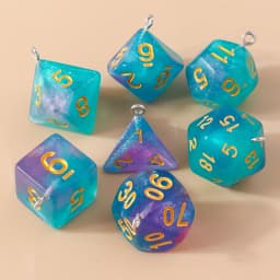 Leslie 7pcs/set Colorful Different Number Acrylic Dice Charms Game Props Multi-faceted Digital Dice for DIY Jewelry Making
