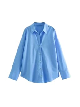 Oversized Poplin Shirts for Women, Long Sleeve, Button-up, Loose Female Blouses, Chic Tops, Fashion