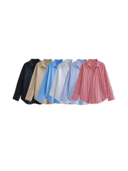 Oversized Poplin Shirts for Women, Long Sleeve, Button-up, Loose Female Blouses, Chic Tops, Fashion