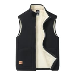 2024 Autumn and Winter Lambswool Vests Men New Warm Padded Stand-up Collar Large Size Casual Versatile Trend Jacket Shoulders