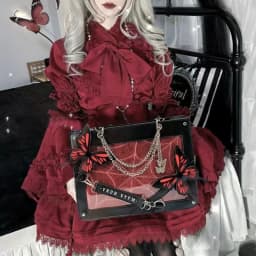 Labyrinth Butterfly Spider Web Letter Chain Handbags DIY Transparent Ita Bag Y2K Lolita Gothic Tote Vintage Fashion Shoulder Bag