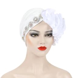 African Female Head Wraps Bonnet Nigeria Party Headgear Satin Ruffled Pleated Turban Caps for Women Ready to Wear Headtie