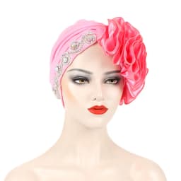 African Female Head Wraps Bonnet Nigeria Party Headgear Satin Ruffled Pleated Turban Caps for Women Ready to Wear Headtie