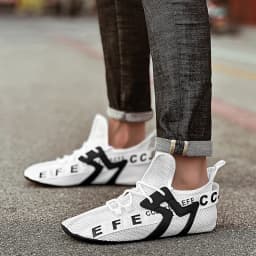 YRZL White Sneakers Men High Top Comfortable Breathable Mesh Casual Shoes Socks Shoes Big Size 47 Outdoor Walking Shoes for Men