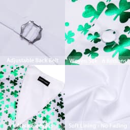 30 Colors Designer Green Vest for Men Clover Paisley Plaid V Neck Waistcoat Tie Set Wedding St.Patrick's Day