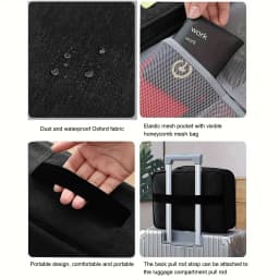 High Capacity Document Passport Bag 3/5 Layers Oxford with Lock Document Organizer Case Large Space for A4 Folders Certificates