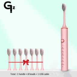New 2024 N100 Sonic Electric Toothbrush Adult Timer Brush 6 Mode USB Charger Rechargeable Tooth Brushes Replacement Heads Set