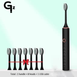New 2024 N100 Sonic Electric Toothbrush Adult Timer Brush 6 Mode USB Charger Rechargeable Tooth Brushes Replacement Heads Set