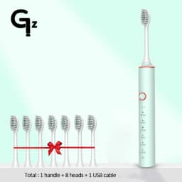 New 2024 N100 Sonic Electric Toothbrush Adult Timer Brush 6 Mode USB Charger Rechargeable Tooth Brushes Replacement Heads Set