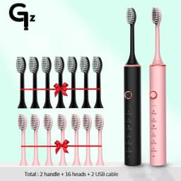 New 2024 N100 Sonic Electric Toothbrush Adult Timer Brush 6 Mode USB Charger Rechargeable Tooth Brushes Replacement Heads Set