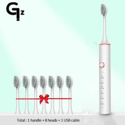 New 2024 N100 Sonic Electric Toothbrush Adult Timer Brush 6 Mode USB Charger Rechargeable Tooth Brushes Replacement Heads Set