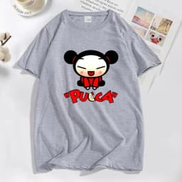 Funny Cartoon Pucca China Doll T-shirt Men Women Cute Graphic T Shirts Cotton Short Sleeve Men's Clothes Anime Tee Shirt