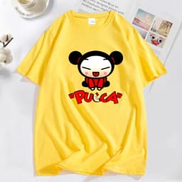 Funny Cartoon Pucca China Doll T-shirt Men Women Cute Graphic T Shirts Cotton Short Sleeve Men's Clothes Anime Tee Shirt