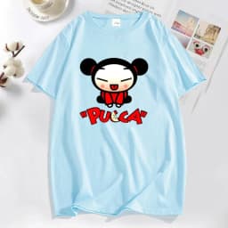Funny Cartoon Pucca China Doll T-shirt Men Women Cute Graphic T Shirts Cotton Short Sleeve Men's Clothes Anime Tee Shirt