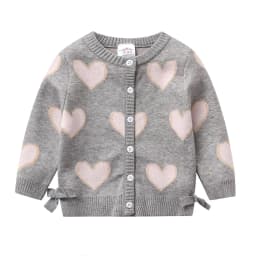 DXTON Autumn Winter Girls Sweaters Kids Long Sleeve Heart Shape Knitted Cardigans Sweaters Girls Coat Jacket Children Outerwear