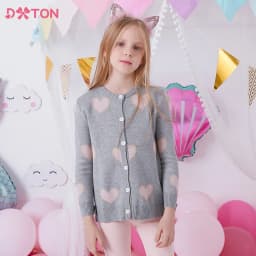 DXTON Autumn Winter Girls Sweaters Kids Long Sleeve Heart Shape Knitted Cardigans Sweaters Girls Coat Jacket Children Outerwear