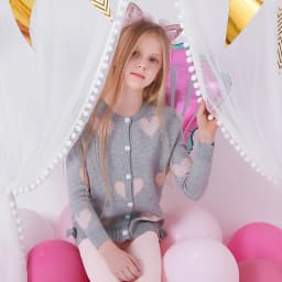 DXTON Autumn Winter Girls Sweaters Kids Long Sleeve Heart Shape Knitted Cardigans Sweaters Girls Coat Jacket Children Outerwear