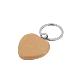 50Pcs Natural Wooden Key Ring Heart Anti Lost Wood Keychains