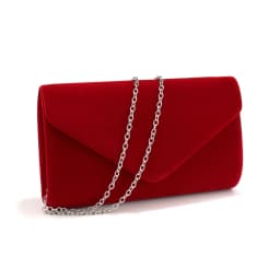 Red Color Women Evening Bags Cover Envelope Design Party Wedding Girl Handbags With Chan Shoulder Clutch Velvet Fashion Purse