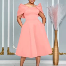 Elegant Dresses Woman 2024 Wedding Party Off the Shoulder Puff Sleeve A Line Pleated Mid Calf Luxury Birthday Night Vestidos Hot