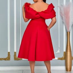 Elegant Dresses Woman 2024 Wedding Party Off the Shoulder Puff Sleeve A Line Pleated Mid Calf Luxury Birthday Night Vestidos Hot
