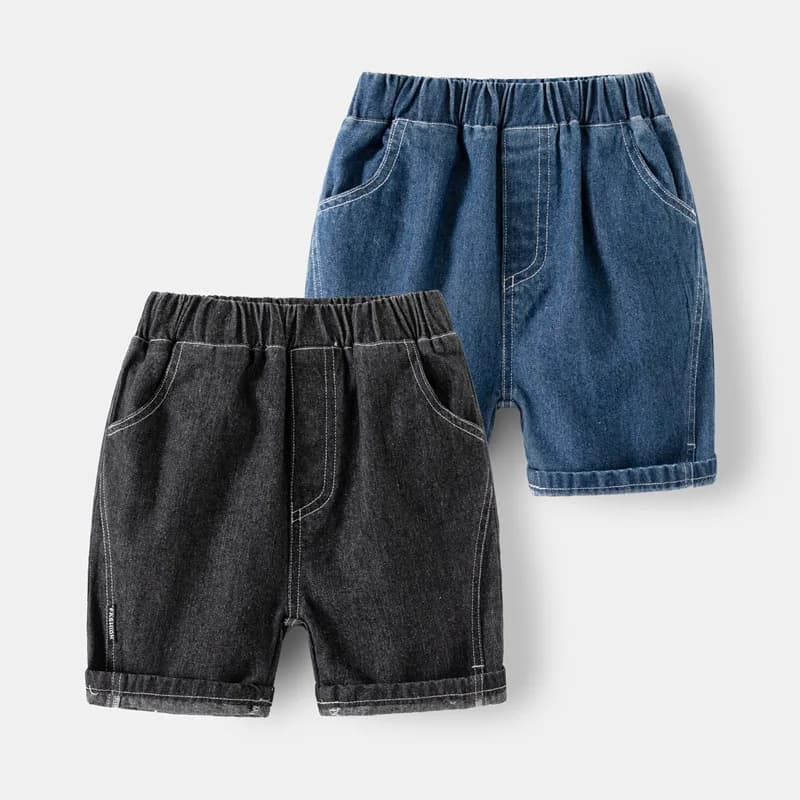 Toddler Boy Denim Shorts 1 to 2 3 4 5 6 7 Years 2024 Blue Kids Girl Jeans Shorts Black Soft Cotton Children Short Pants Clothing