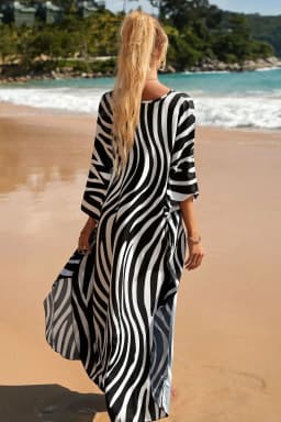 Plus Size Kaftan Dresses for Women Wave Neck Swimsuit Cover Up Caftan Dress Plus Size Oversized Long Beach Dress