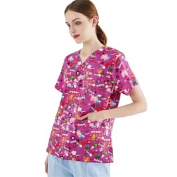 High Quality Women's Clinical Uniforms, Printed Tops, Beauty Salon Workwear, Women's Surgical Clothing