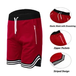 Men's Basketball Shorts Quick Dry Mesh Gym Shorts Fitness Male Sport Short Pants with Zipper Pockets Summer Multi-color S~5XL