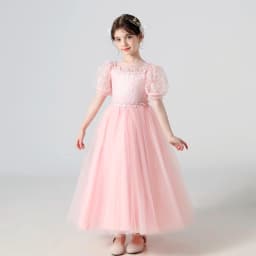 Girl Flower Dress Lace Embroidered Wedding Princess Dress Host Performance Costume Gown Christmas Party Evening Dresses