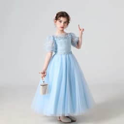 Girl Flower Dress Lace Embroidered Wedding Princess Dress Host Performance Costume Gown Christmas Party Evening Dresses