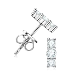 Real D Color Moissanite Stud Earrings for Women 925 Silver Smile Curved Earrings Mini Climber Studs Jewelry With Certificate