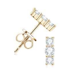 Real D Color Moissanite Stud Earrings for Women 925 Silver Smile Curved Earrings Mini Climber Studs Jewelry With Certificate
