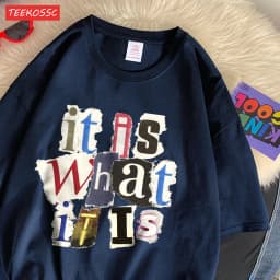 Fashion Cotton Women'S T-Shirts It Is What Funny Letter Printing Tops Oversize O-Neck Soft Short Sleeve Summer Female Clothes