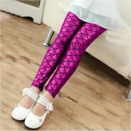 Summer Autumn Girls Leggings Mermaid Scale Printing Fall Girl Colorful Shiny Hot Pants Slim Trousers Kids Clothes 3-10Y