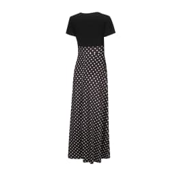 Spring/Summer Chic Midi Polka Dot Dress - Sexy Fit & Flare, Comfortable Knit, Easy-Care