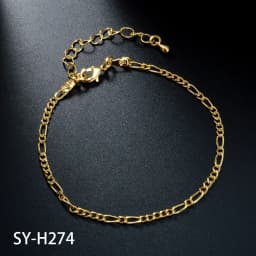 Fashion Jewelry Wholesale Custom DIY 4 Pieces/Set 14K Gold Plated Copper Wheat Chain Charm Bracelet for Women