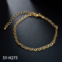 Fashion Jewelry Wholesale Custom DIY 4 Pieces/Set 14K Gold Plated Copper Wheat Chain Charm Bracelet for Women