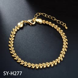 Fashion Jewelry Wholesale Custom DIY 4 Pieces/Set 14K Gold Plated Copper Wheat Chain Charm Bracelet for Women